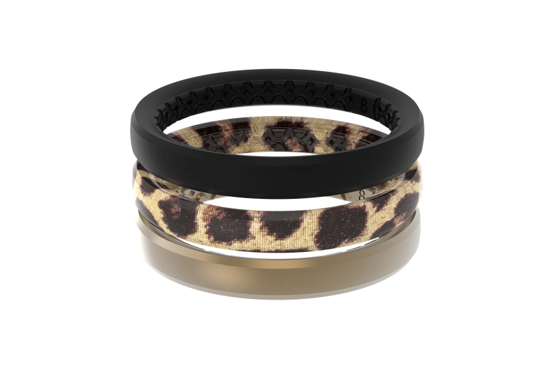 Leopard - Stackable Ring front view