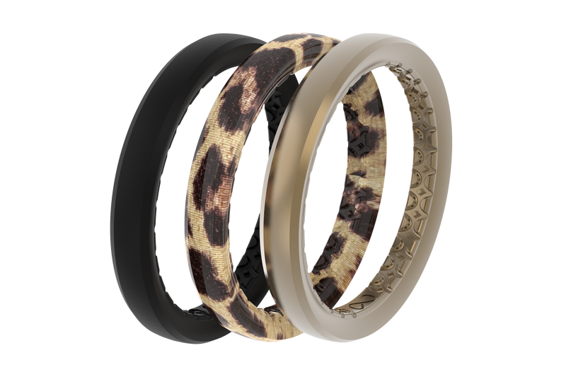 Leopard - Stackable Ring side view
