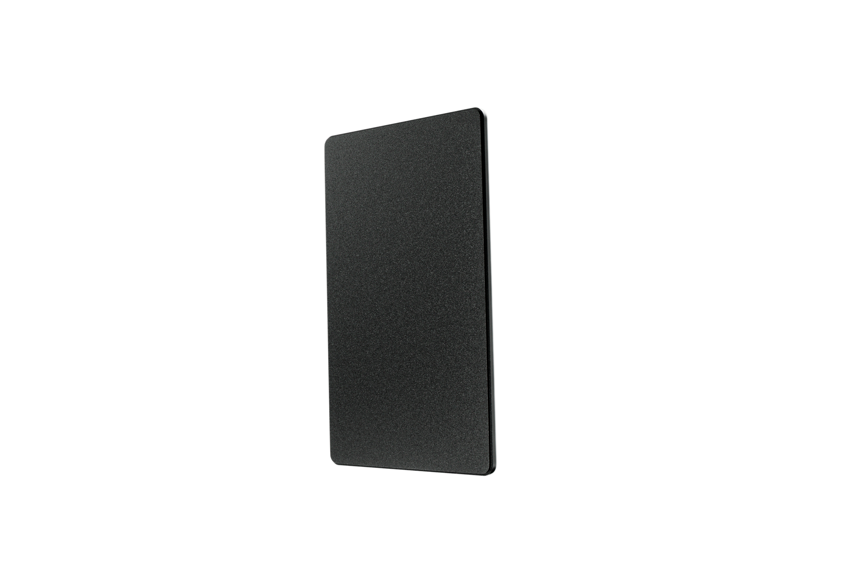 Black rectangular object on a white background