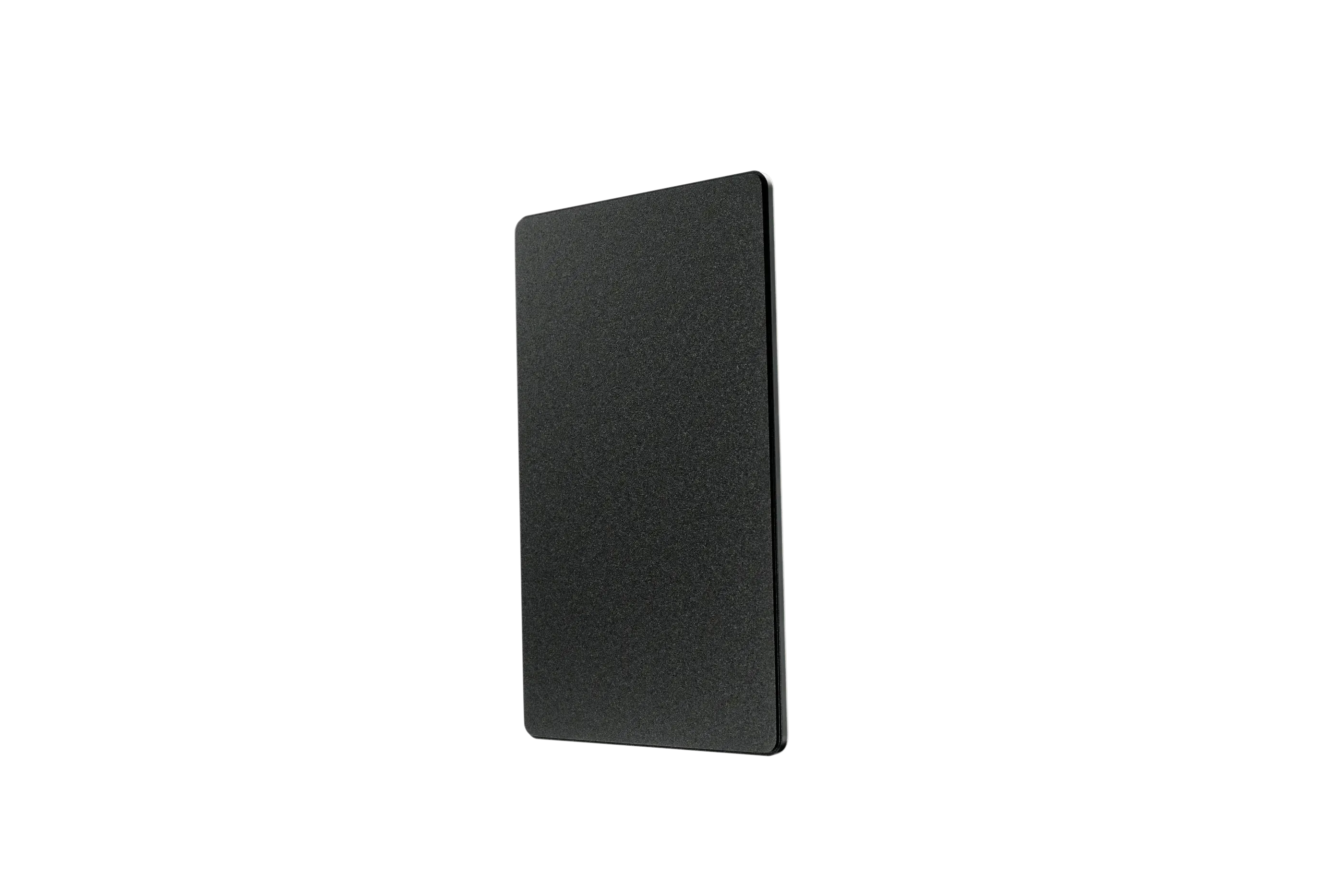 Black rectangular object on a white background
