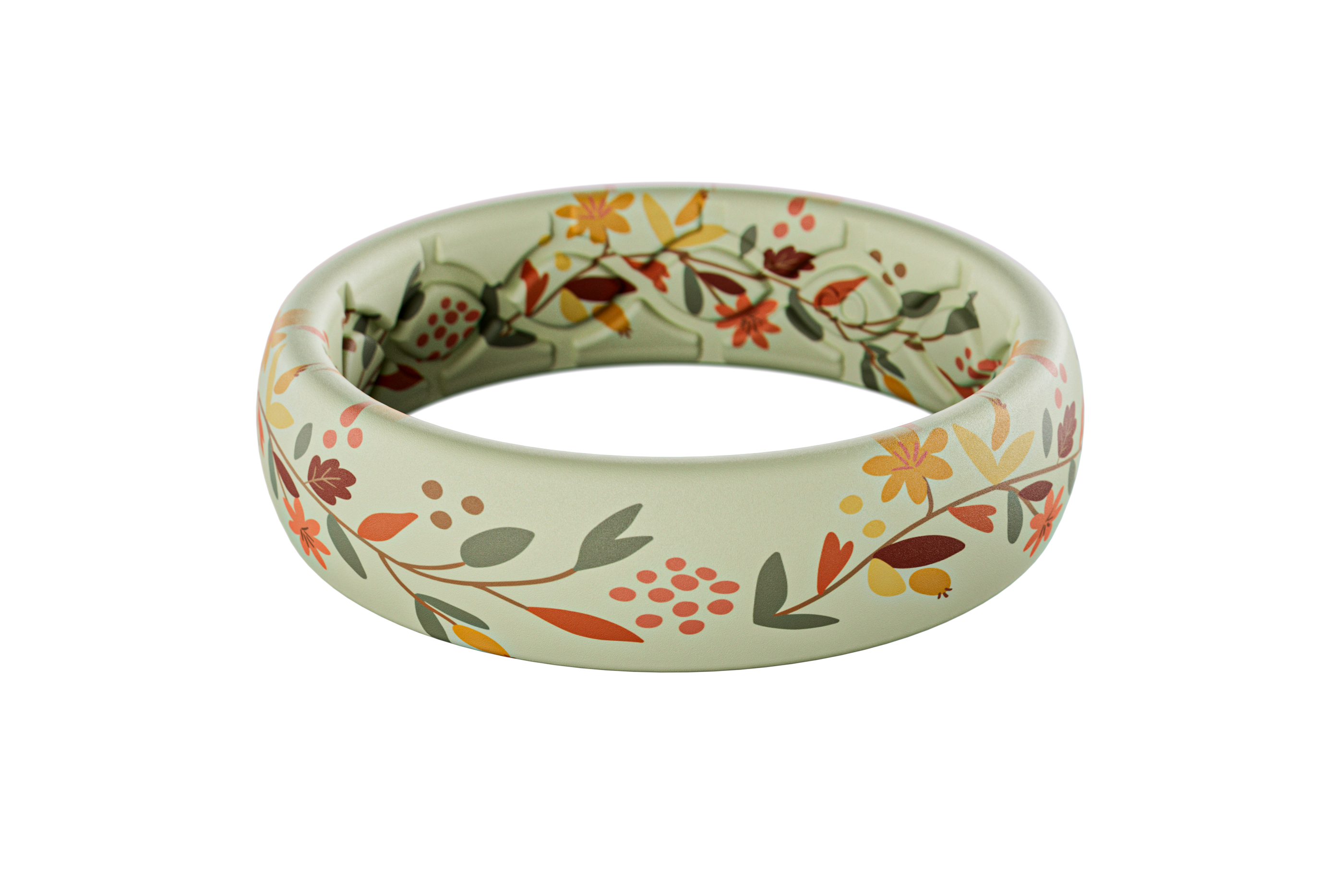 Floral-patterned bangle on a white background