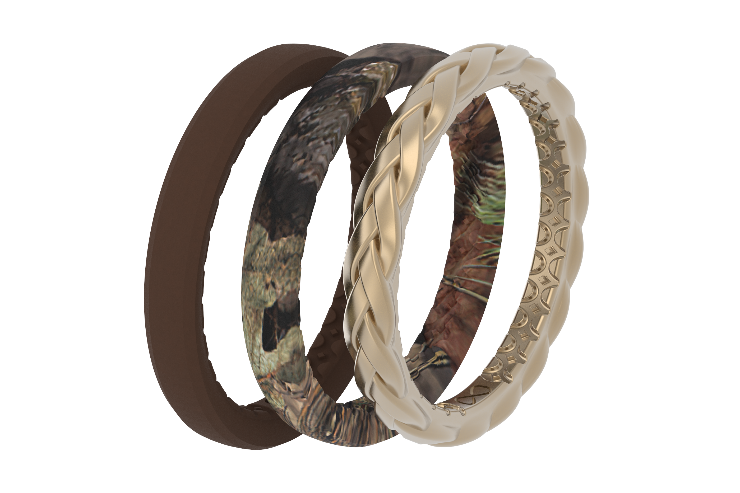 Mossy Oak® Breakup Country Stackable Rings viewed on its side