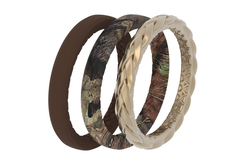 Mossy Oak® Breakup Country Stackable Rings viewed on its side