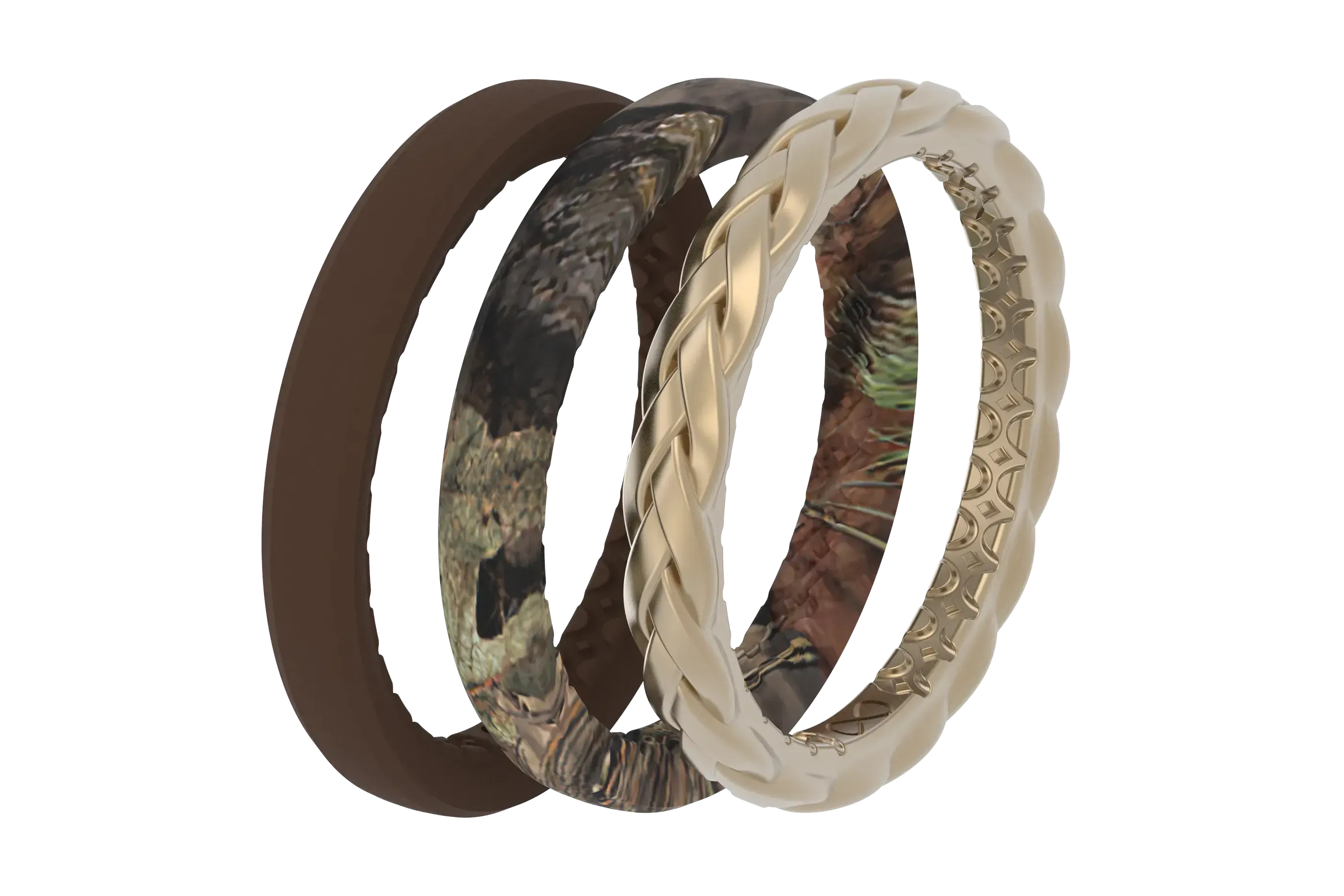 Mossy Oak® Breakup Country Stackable Rings viewed on its side