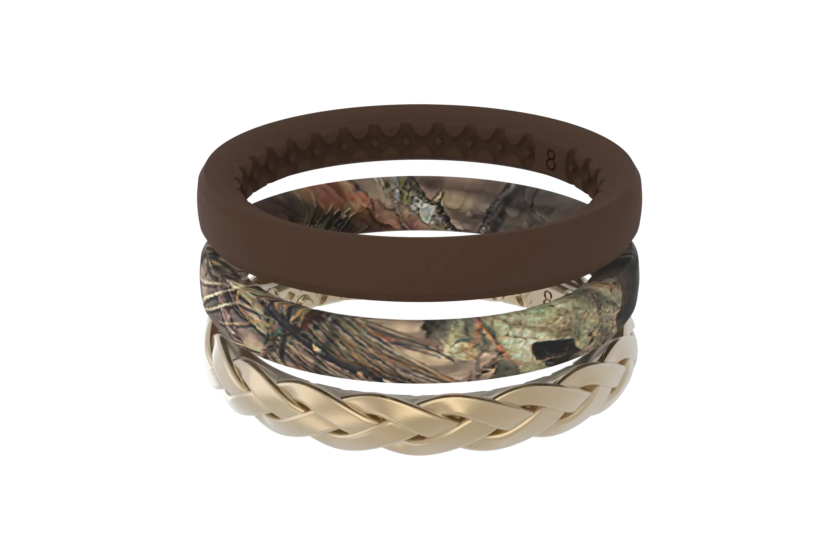 Mossy Oak® Breakup Country Stackable Rings viewed front on 