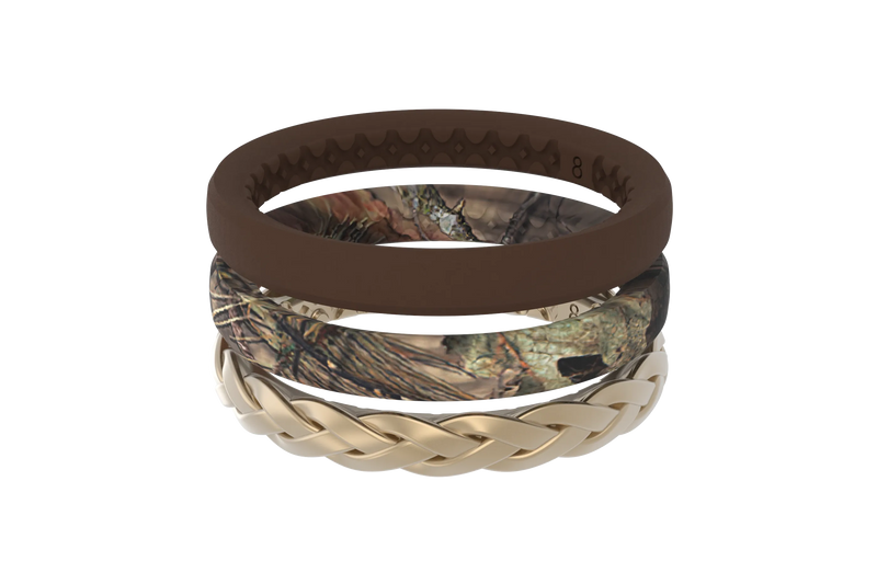 Mossy Oak® Breakup Country Stackable Rings viewed front on 