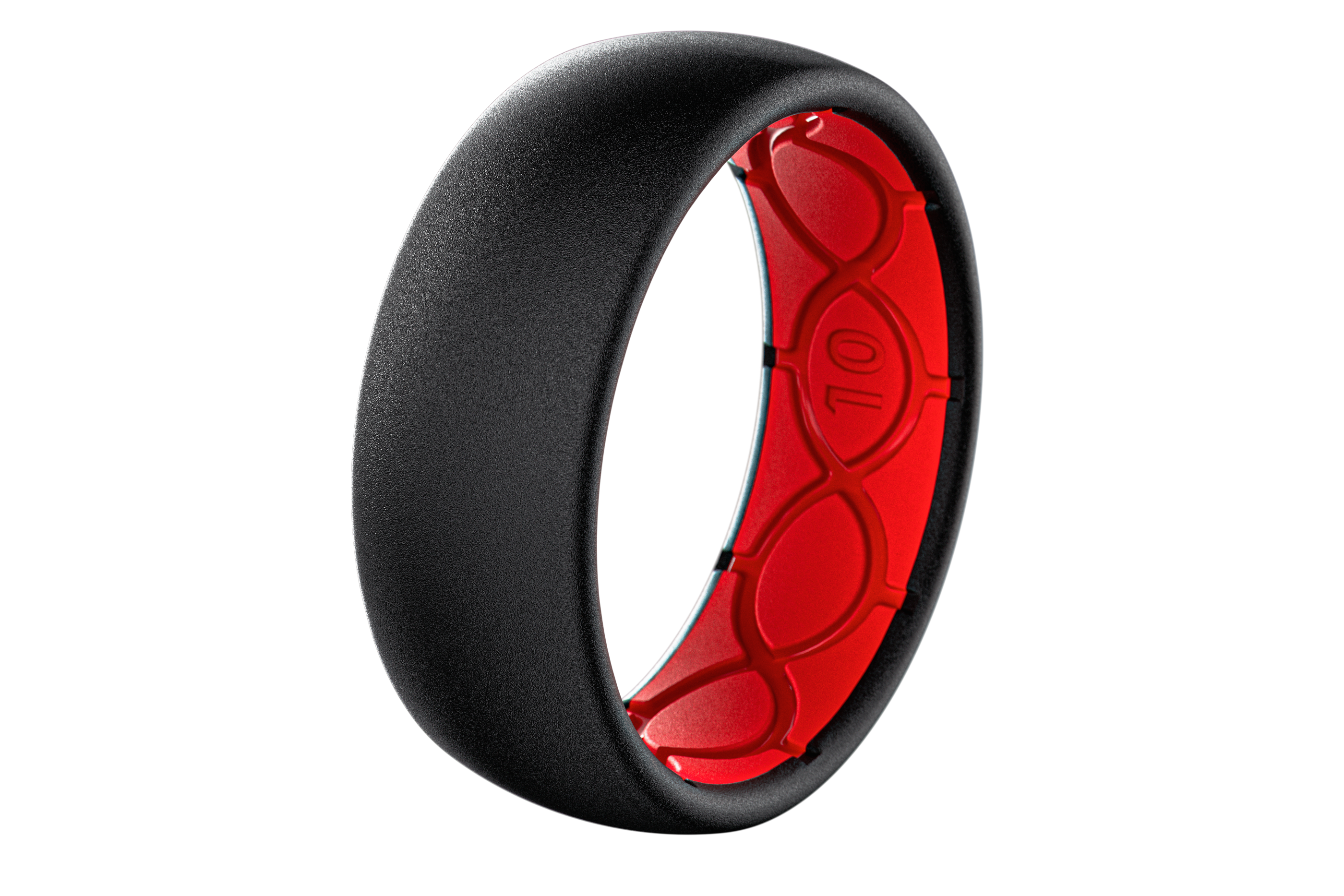 Solid Midnight Black & Raspberry Red Ring