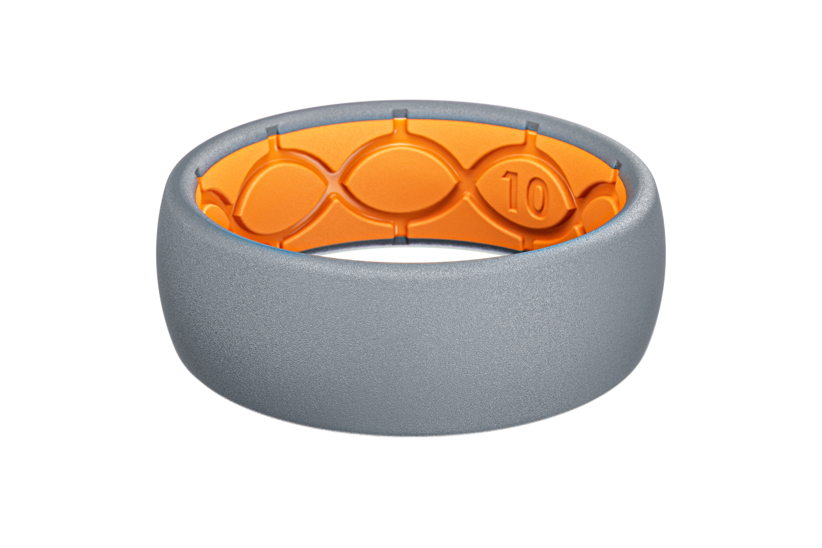 Solid Storm Grey & Orange Ring