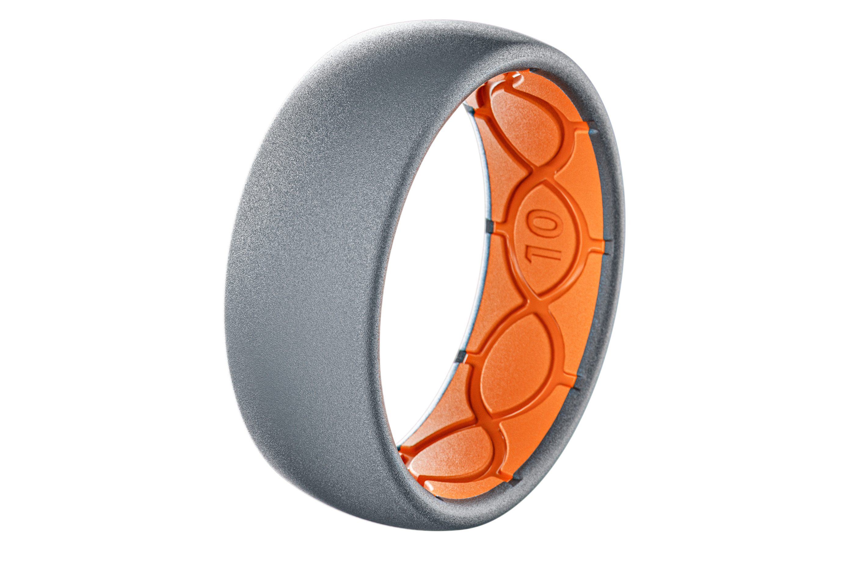 Solid Storm Grey & Orange Ring