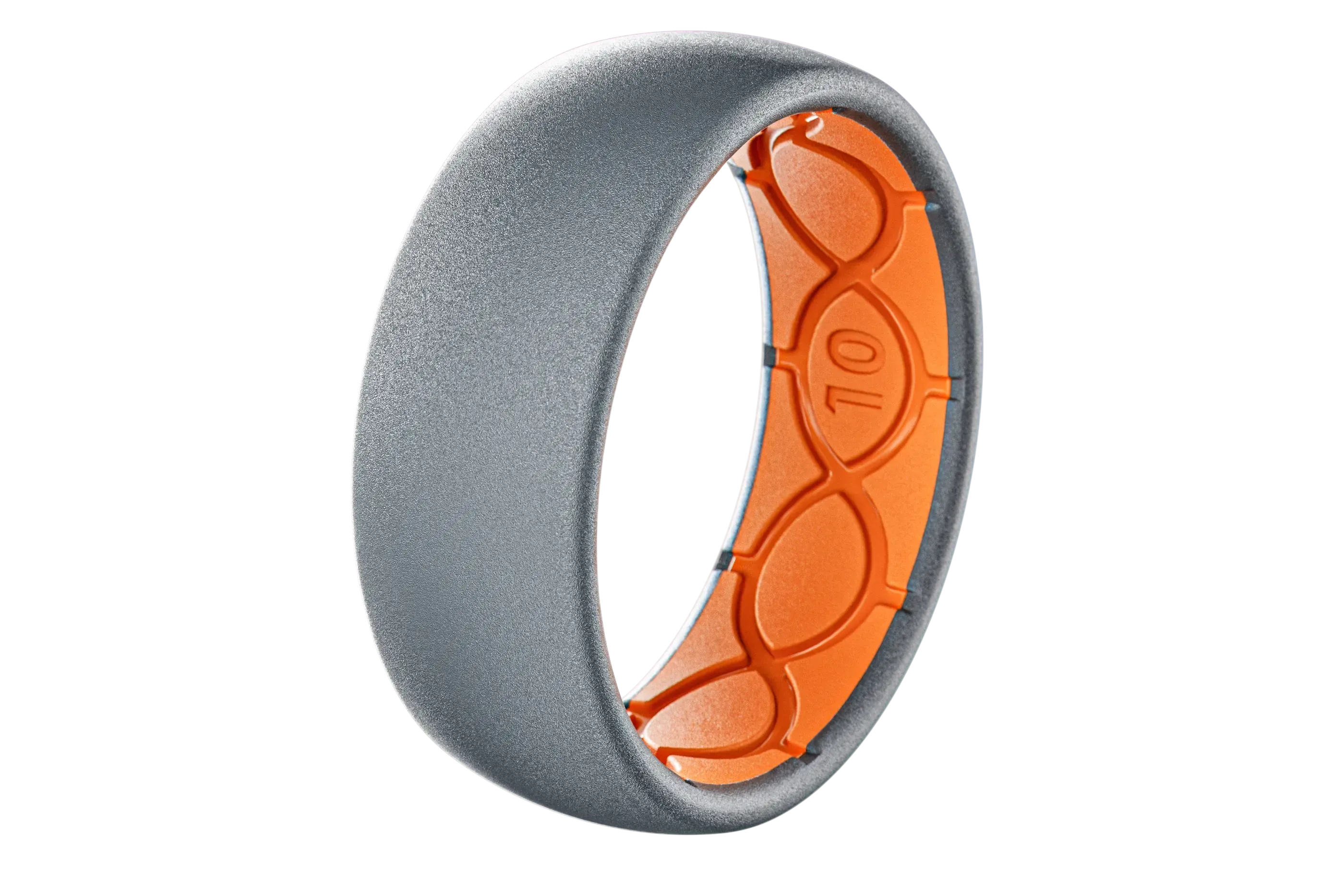 Solid Storm Grey & Orange Ring