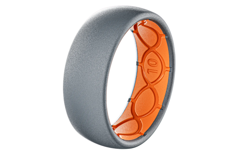 Solid Storm Grey & Orange Ring