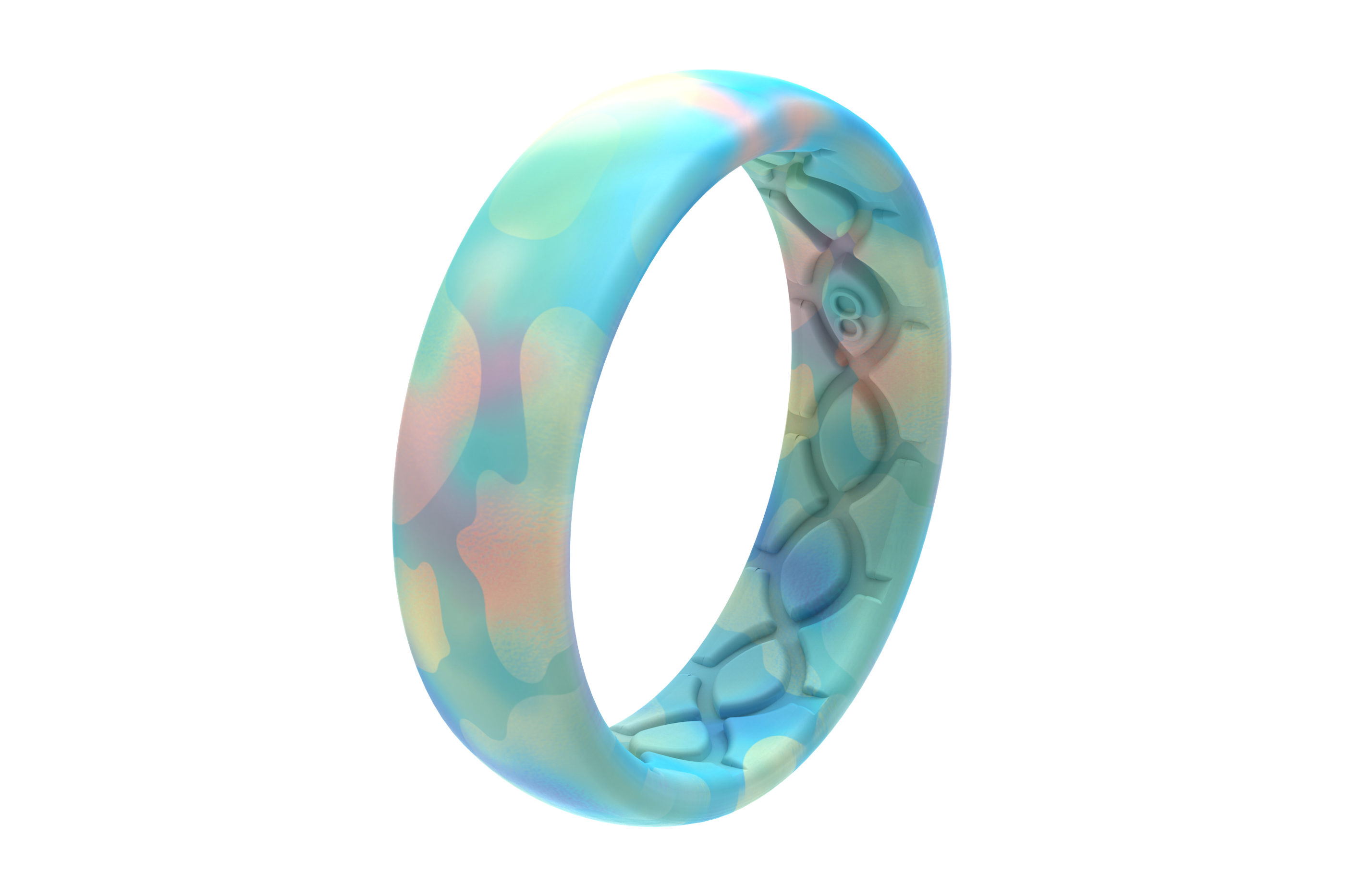 Opal Thin Ring viewed on its side
