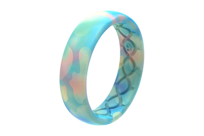 Opal Thin Ring viewed on its side