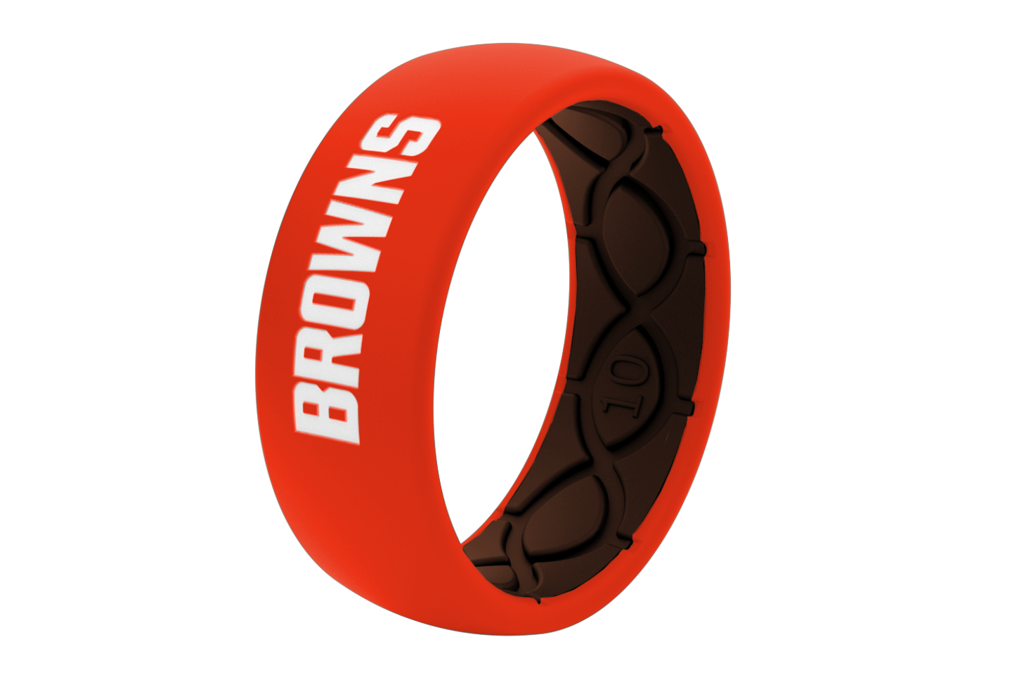 Original NFL Cleveland Browns - Groove Life Silicone Wedding Rings view on its side from the side