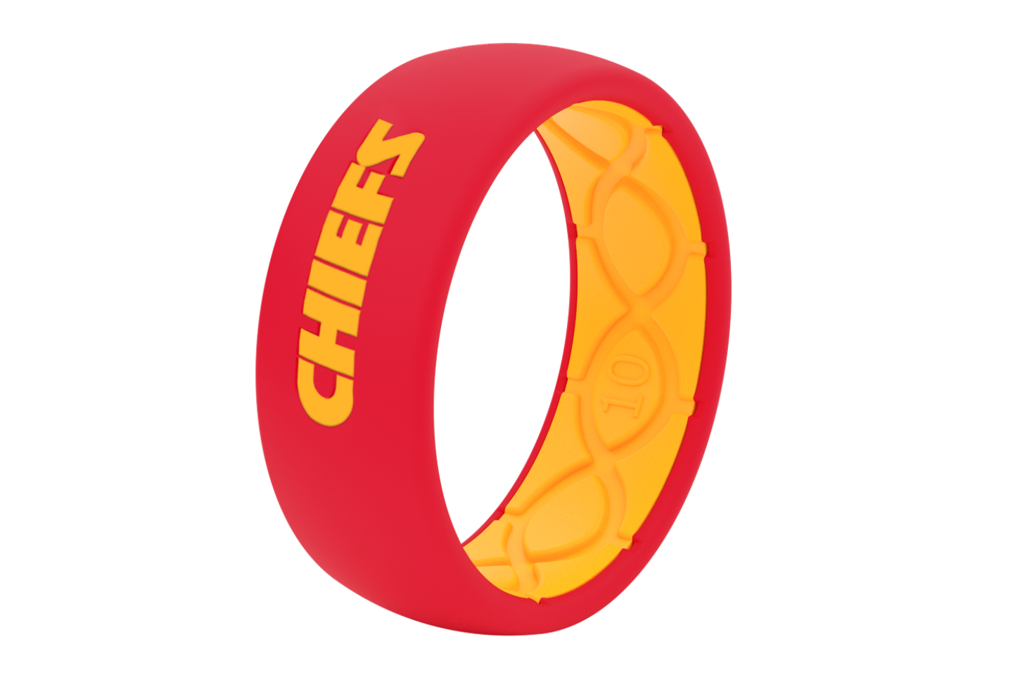 Original NFL Kansas City Chiefs - Groove Life Silicone Wedding Rings view on the side from its side