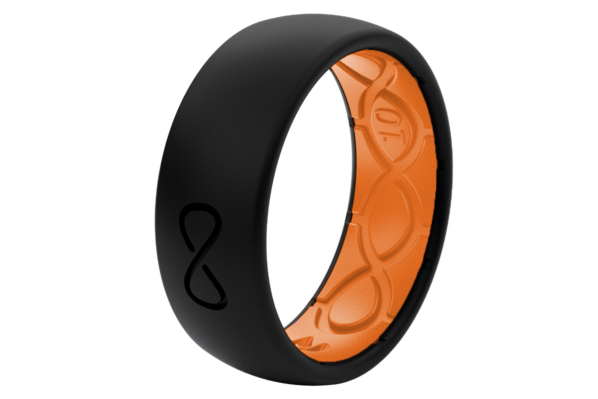 Solid Midnight Black & Orange Ring
