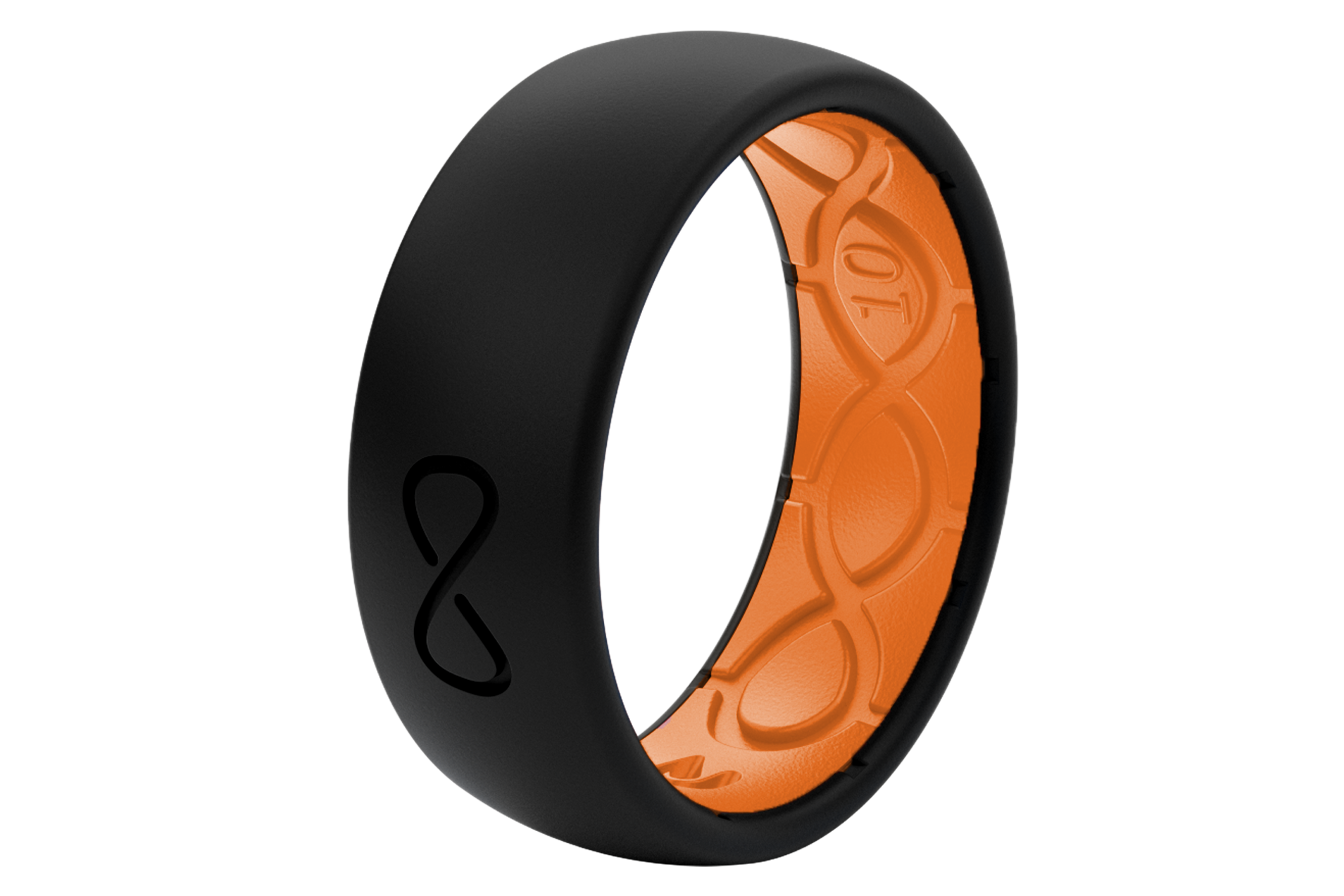 Solid Midnight Black & Orange Ring