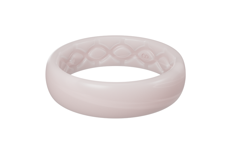 pearl rose solid thin ring view 2