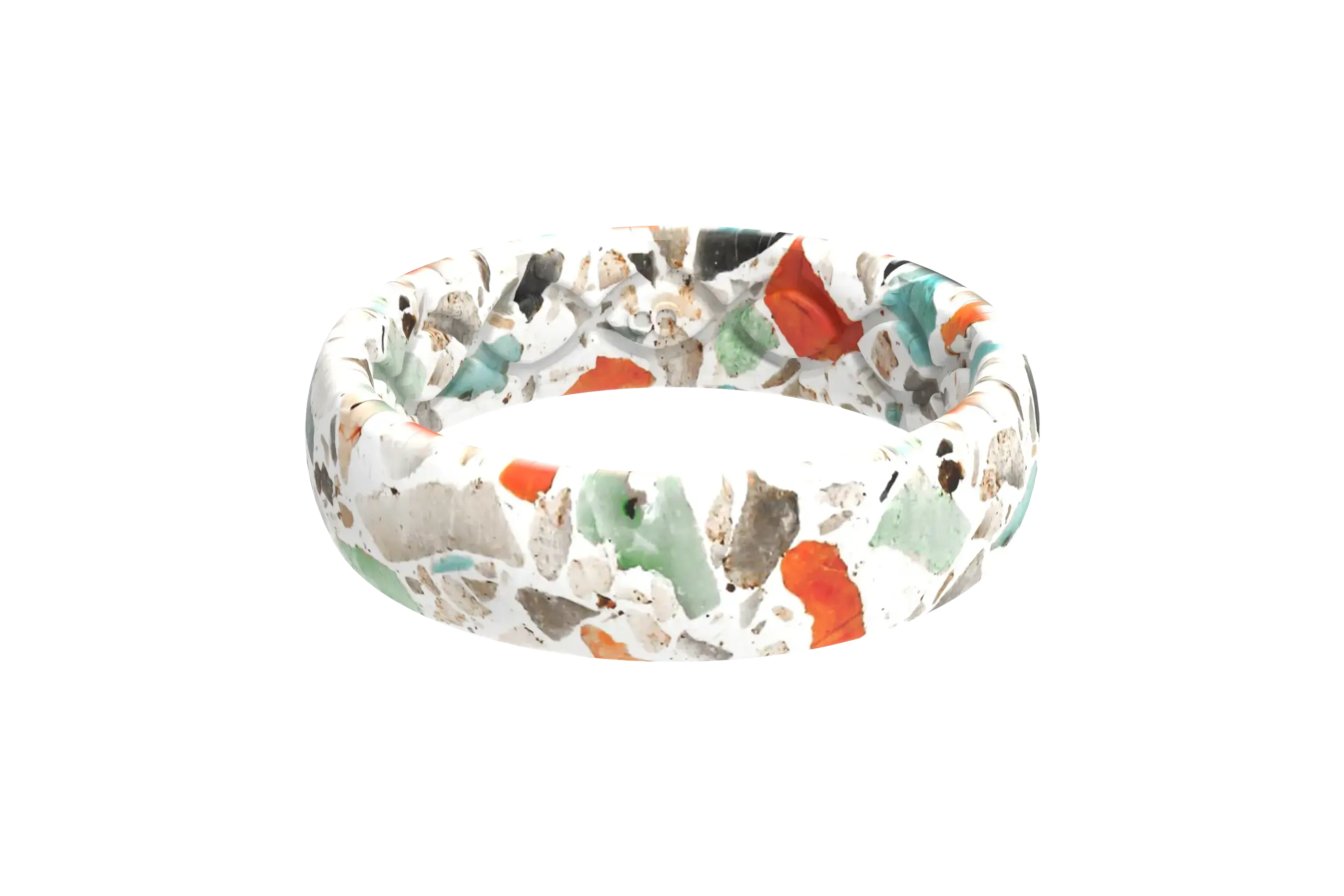 Sea Glass Thin Ring viewed from front 