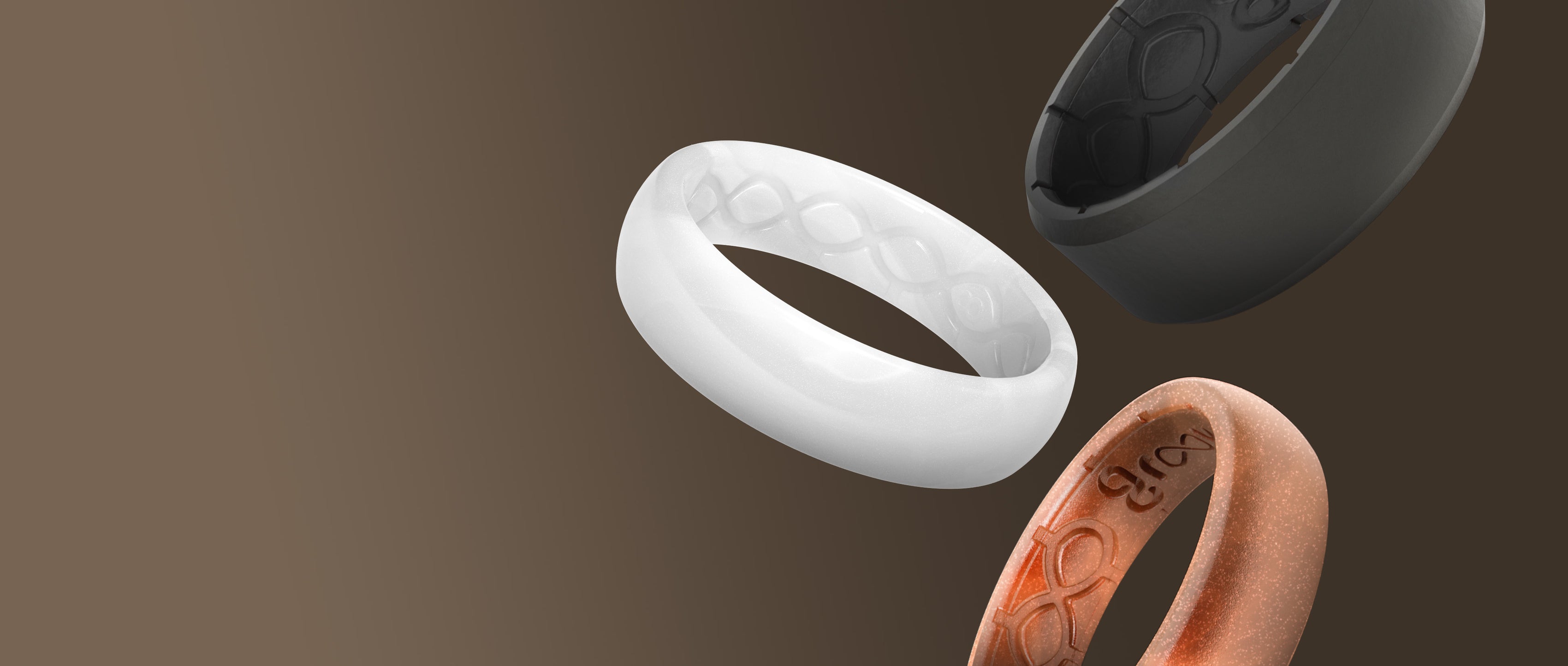 Groove Life original solid rings in white, black and copper