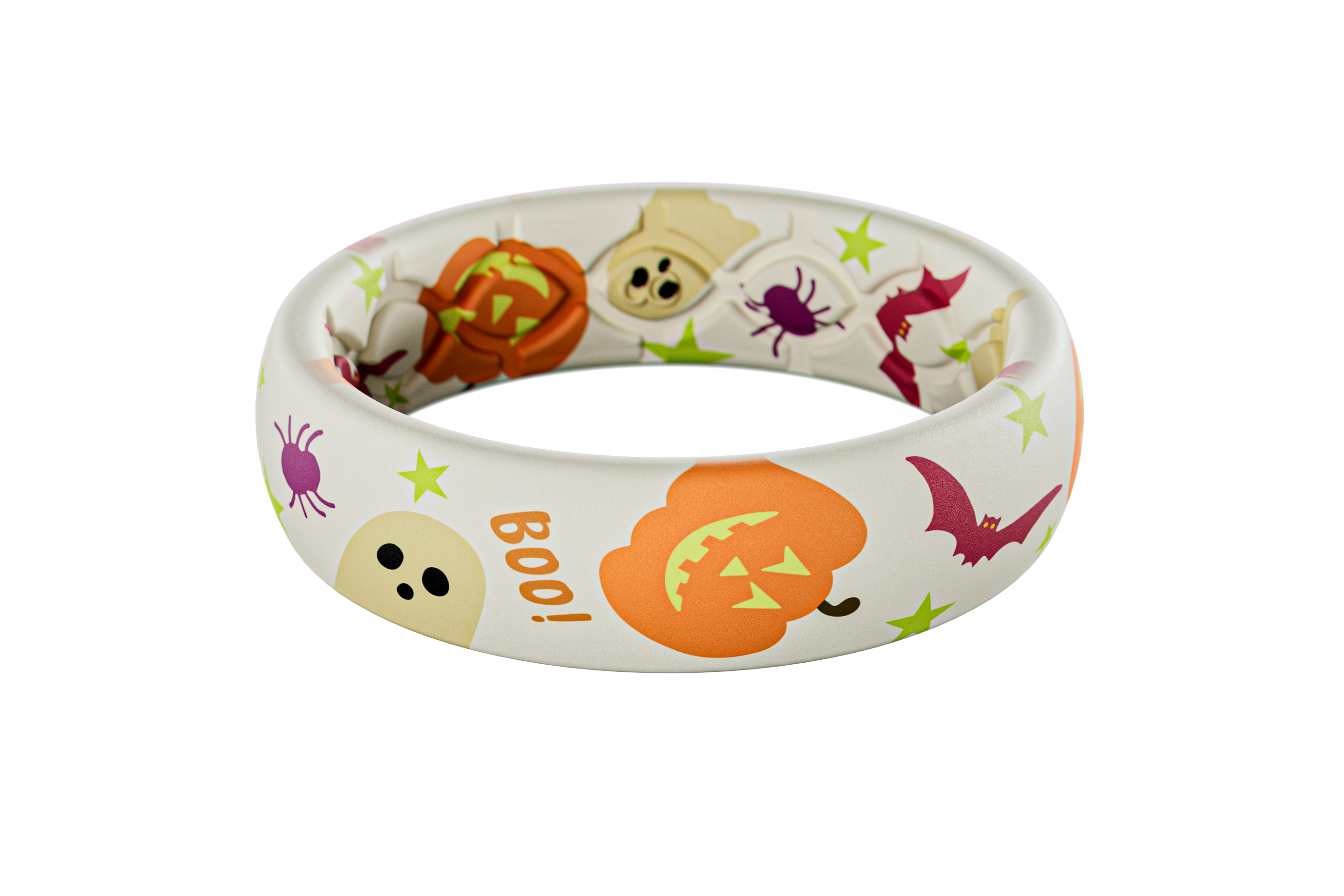 Wristband with Halloween-themed design on a white background