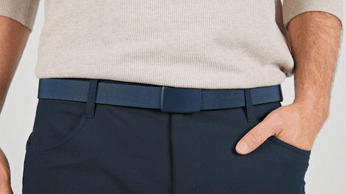 Traditional belts add unnecessary weight and thickness to streamlined outfits.
