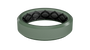 Green ring with black interior on a white background