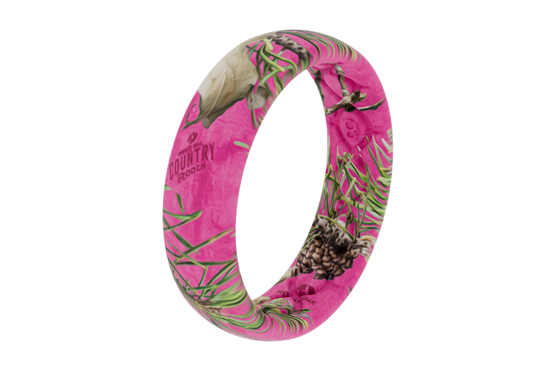 Mossy Oak Country Roots Hot Pink Camo Thin Ring View 3