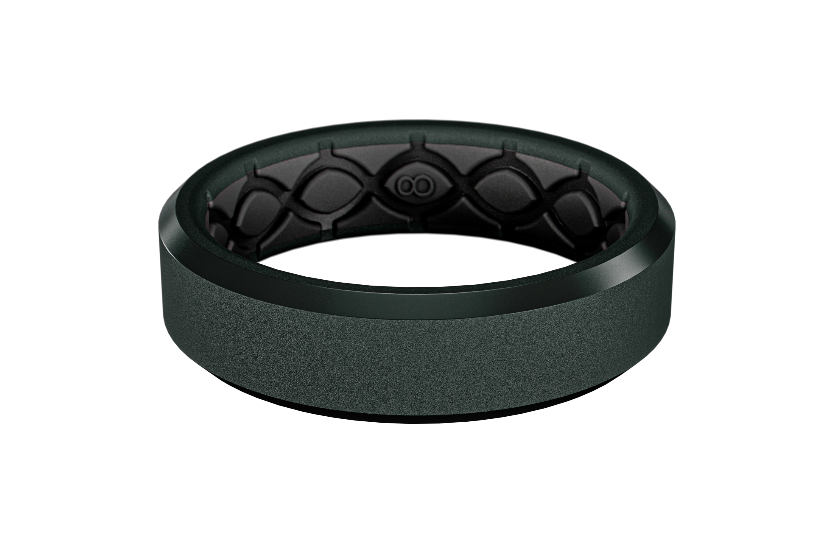 Groove Zeus Thin Ring in Boreal Green