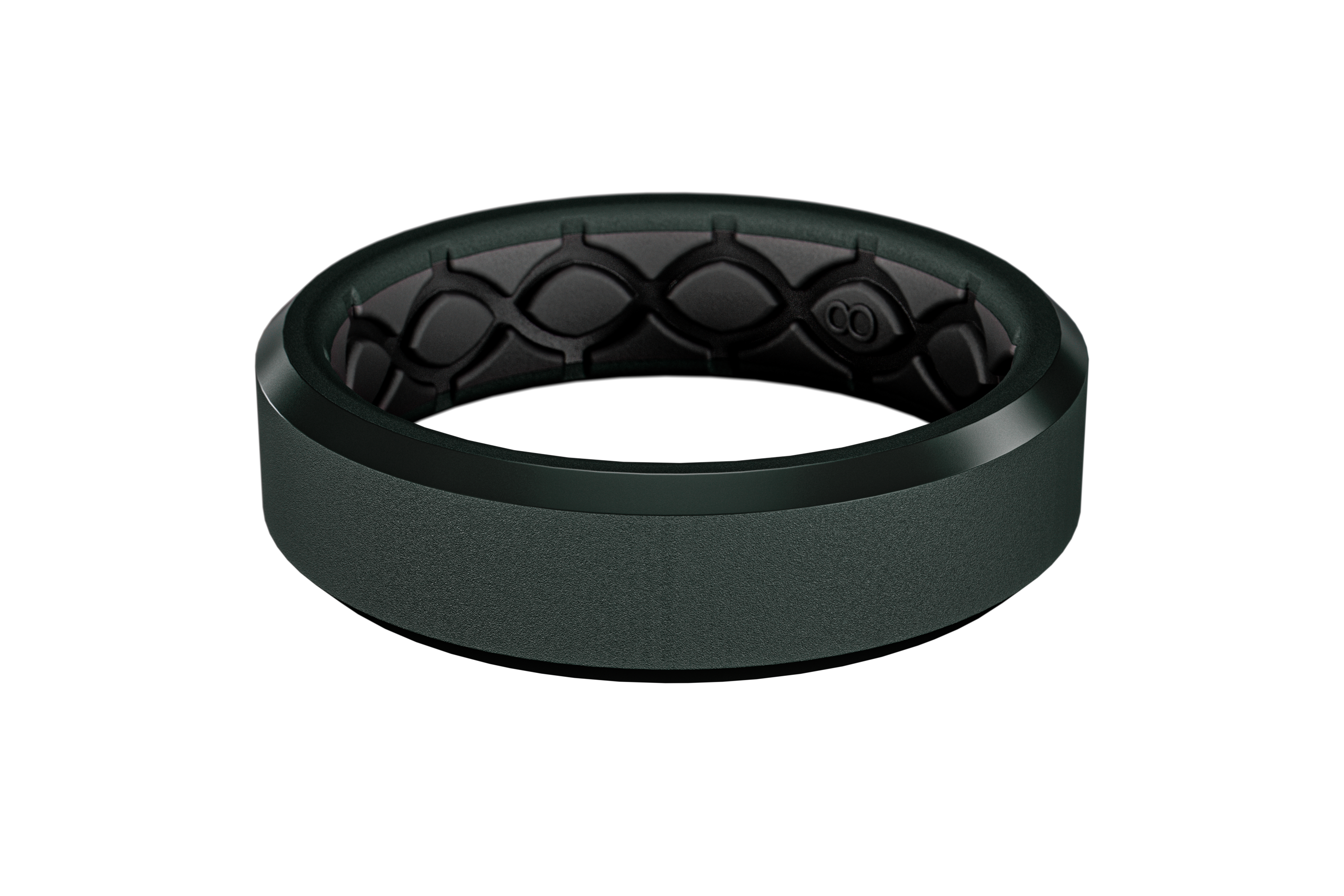 Groove Zeus Thin Ring in Boreal Green