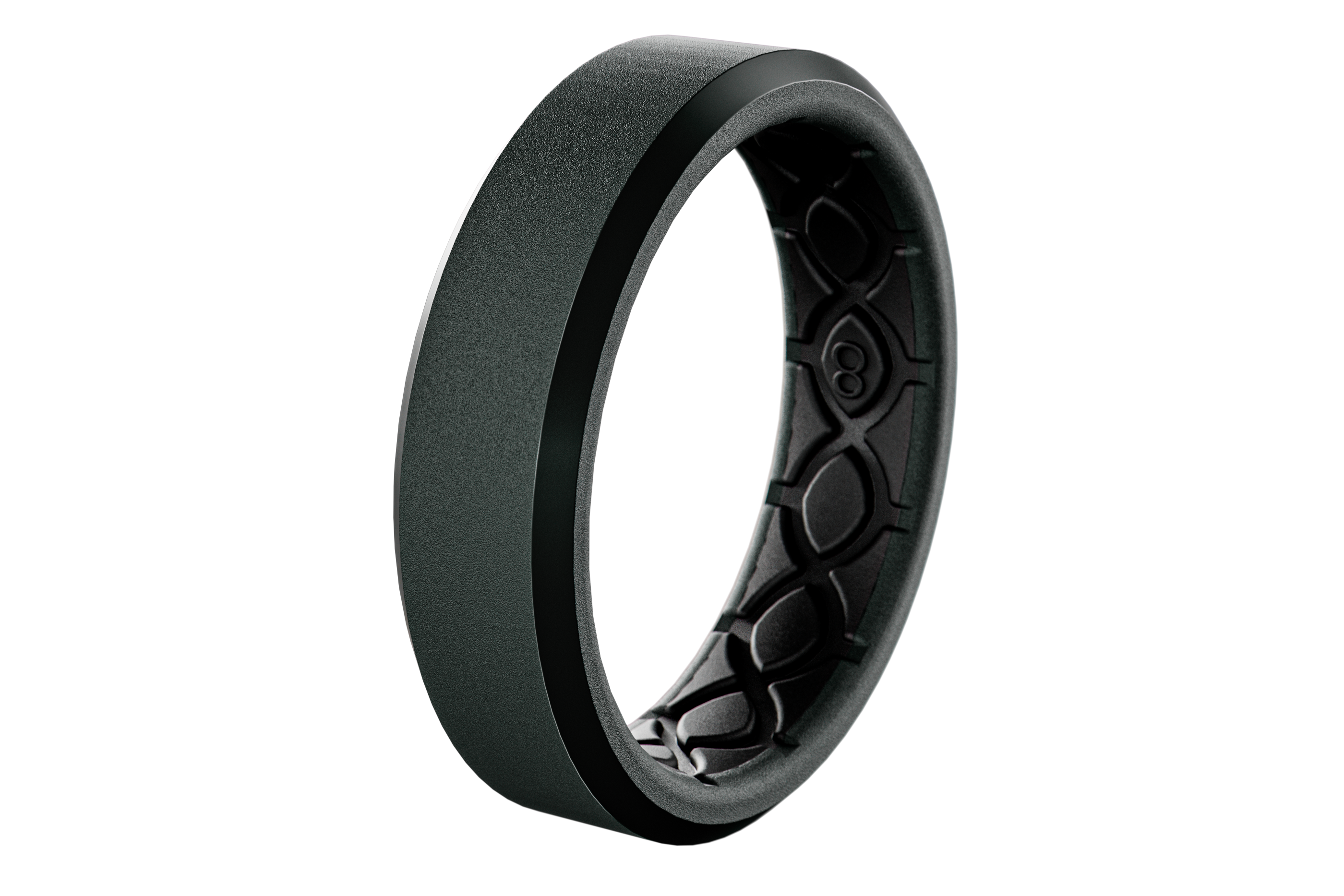 Groove Zeus Thin Ring in Boreal Green