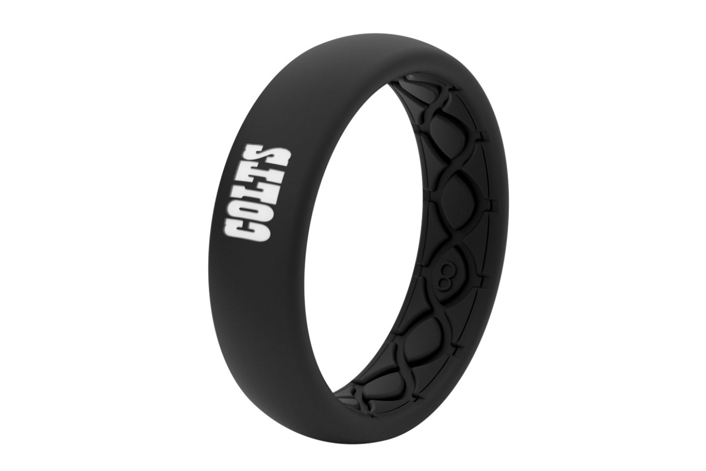 Original NFL Indianapolis Colts Black - Groove Life Silicone Wedding Rings view on the side from its side