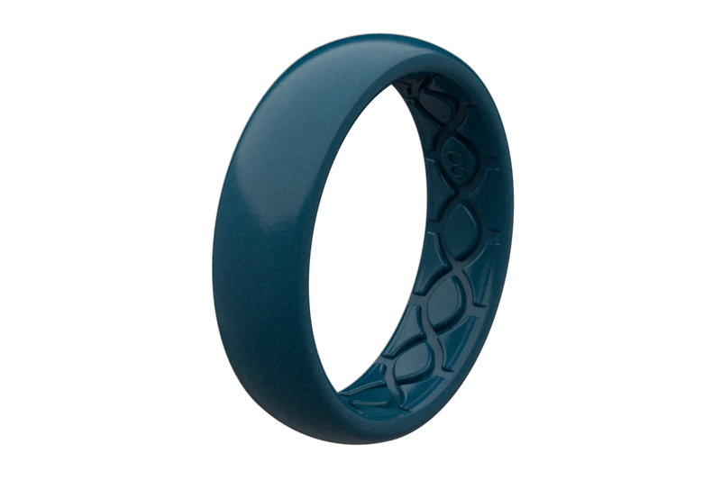 Satin Dark Ocean Thin Ring