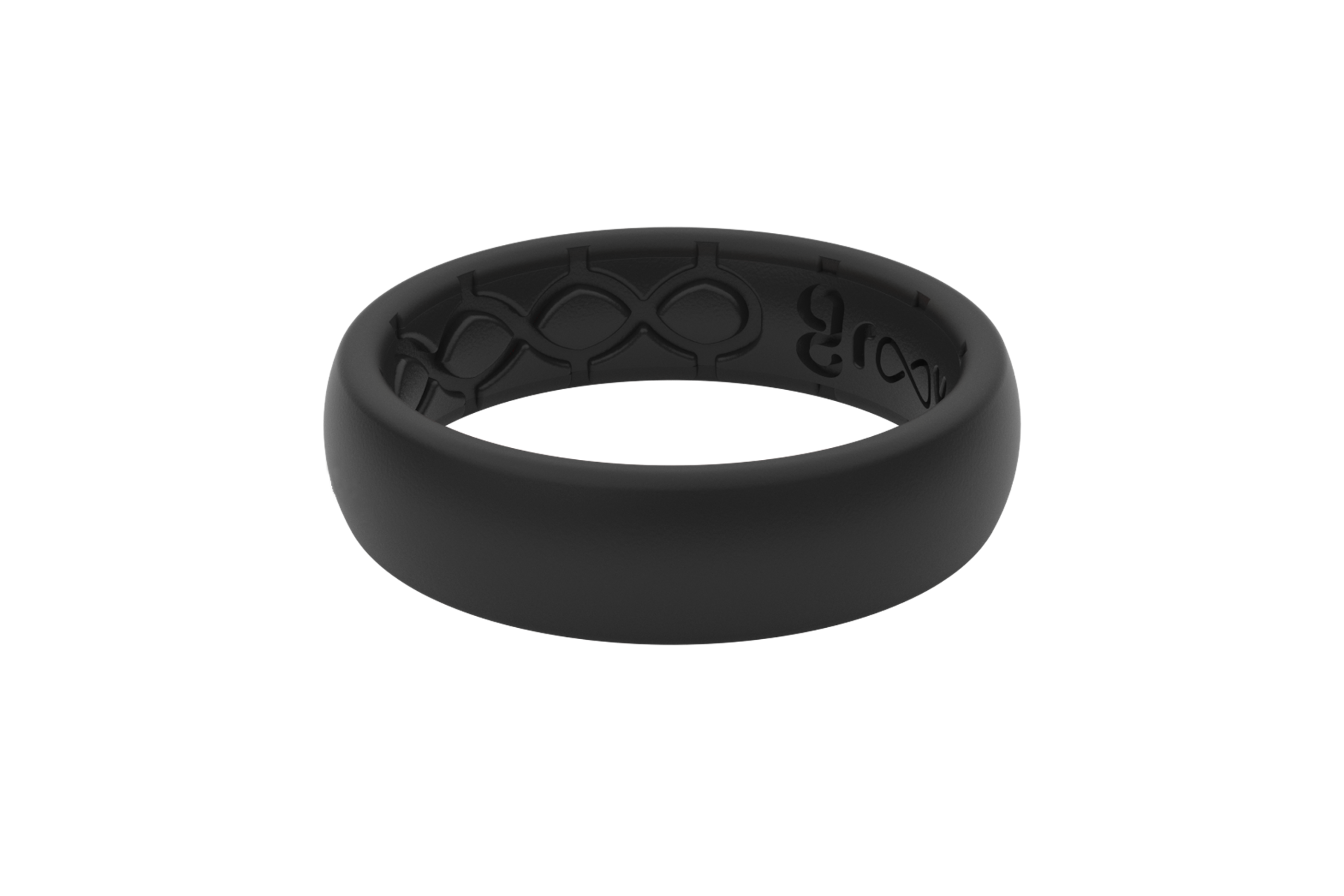 Our Original Thin Solid Midnight Black Silicone Groove Ring