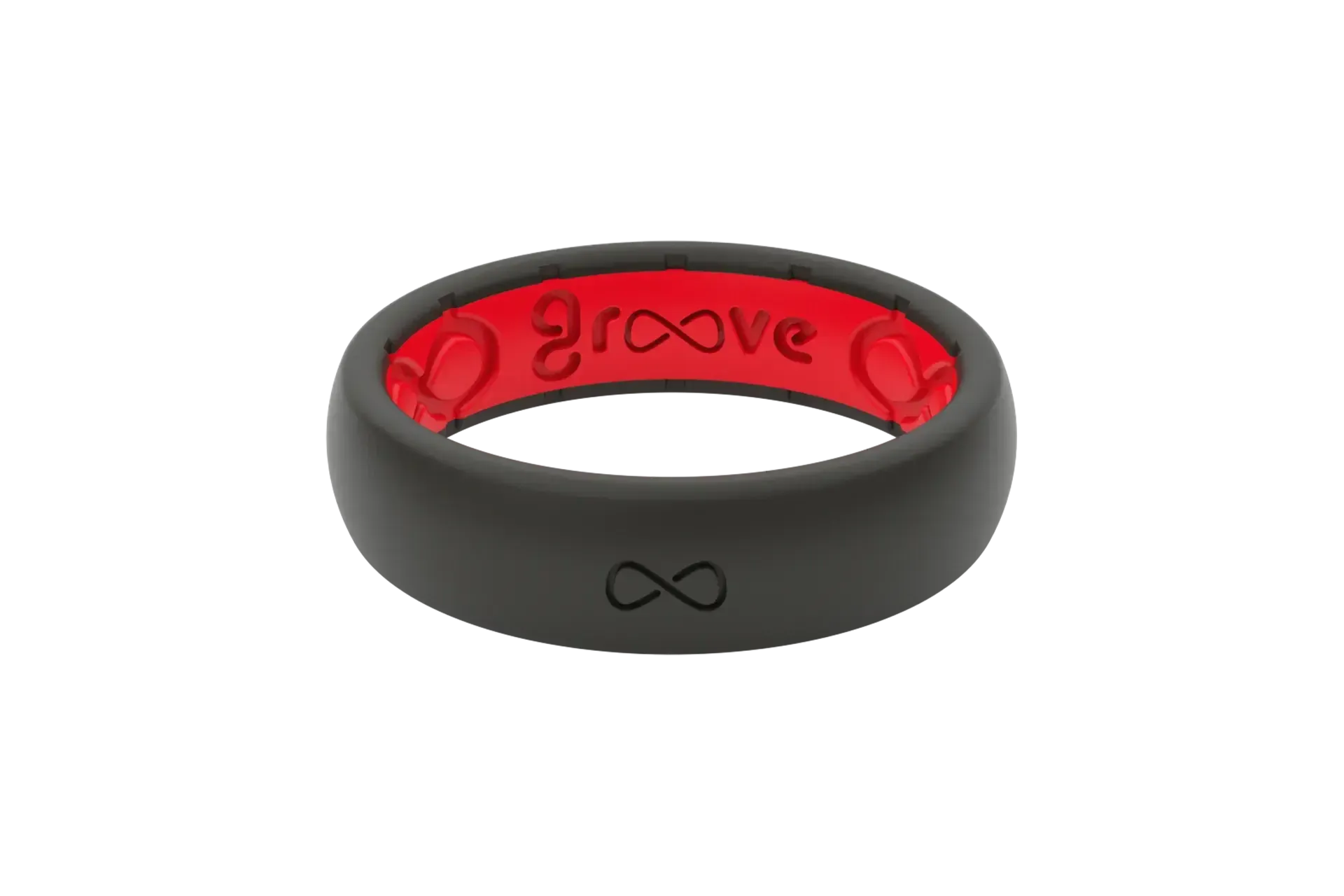 thin solid midnight black and red ring view 1 png