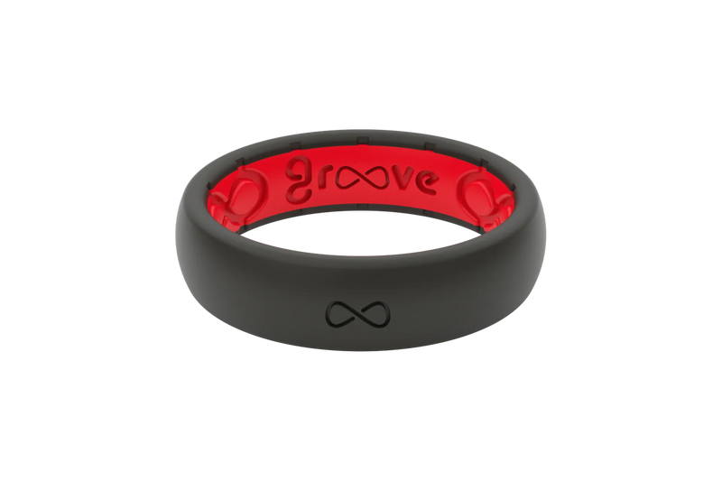 thin solid midnight black and red ring view 1 png