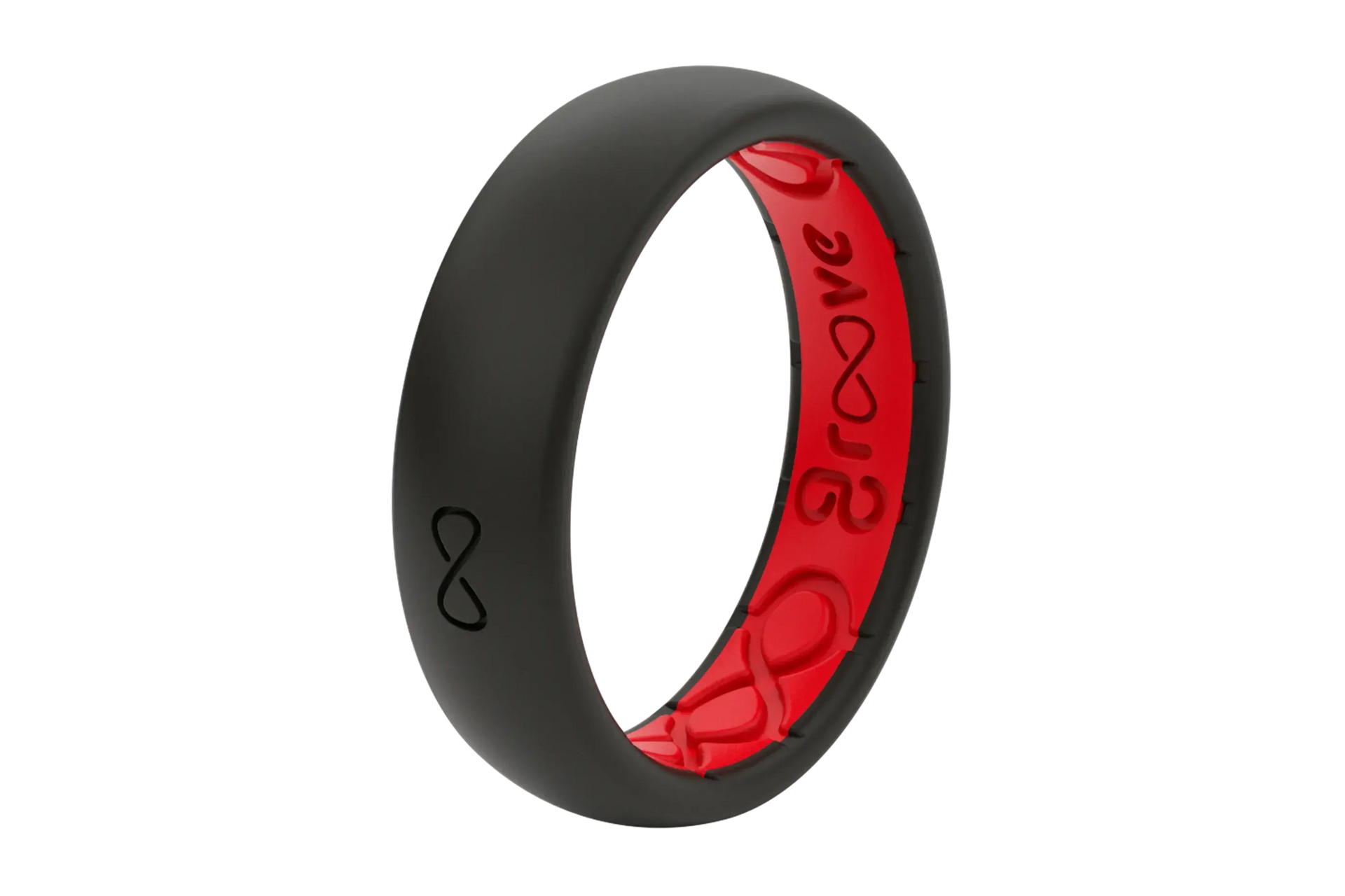 Thin Solid Midnight Black/Raspberry Red - viewed from side