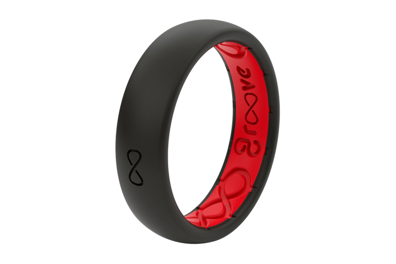 Thin Solid Midnight Black/Raspberry Red - viewed from side