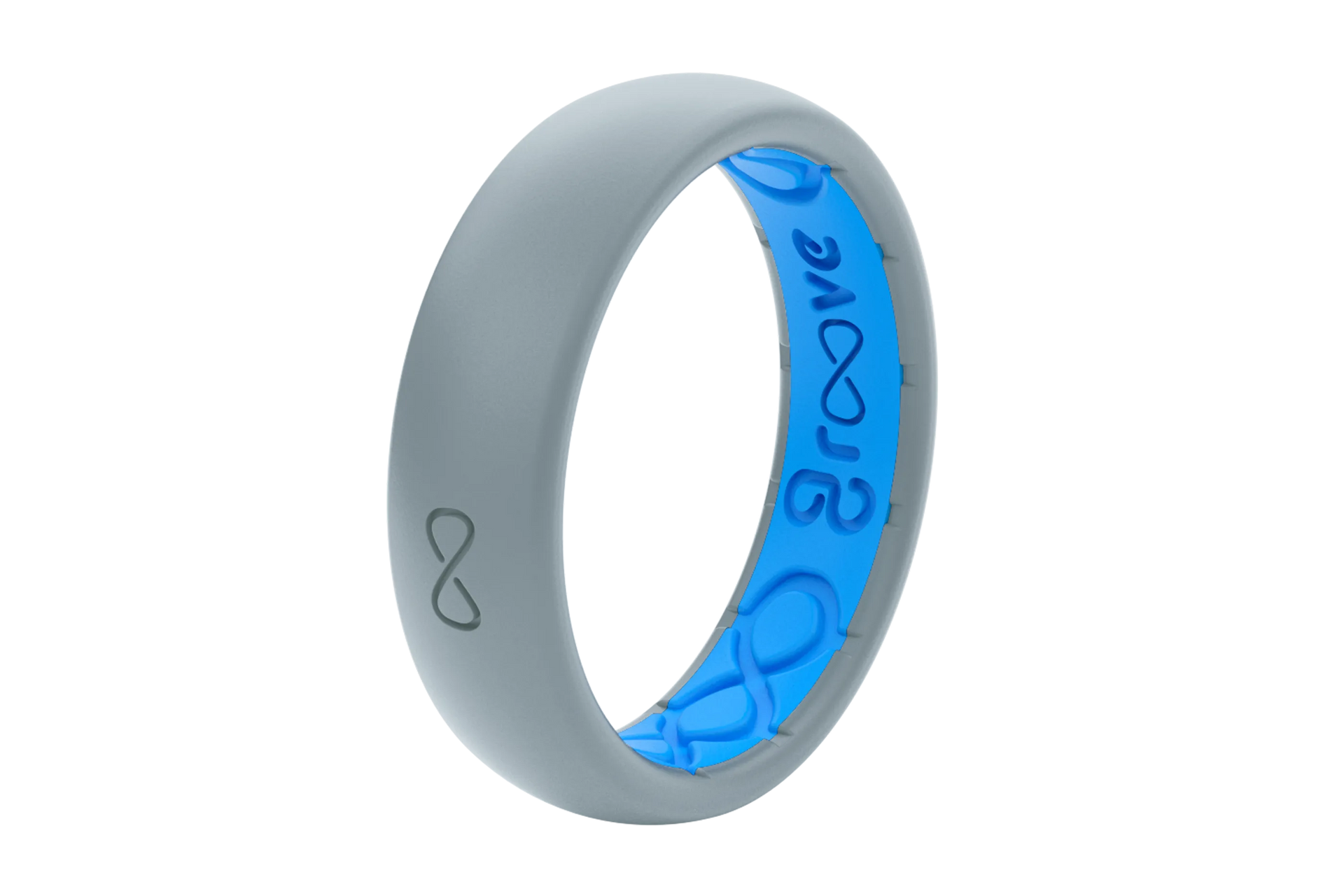 thin solid storm grey ring view 2