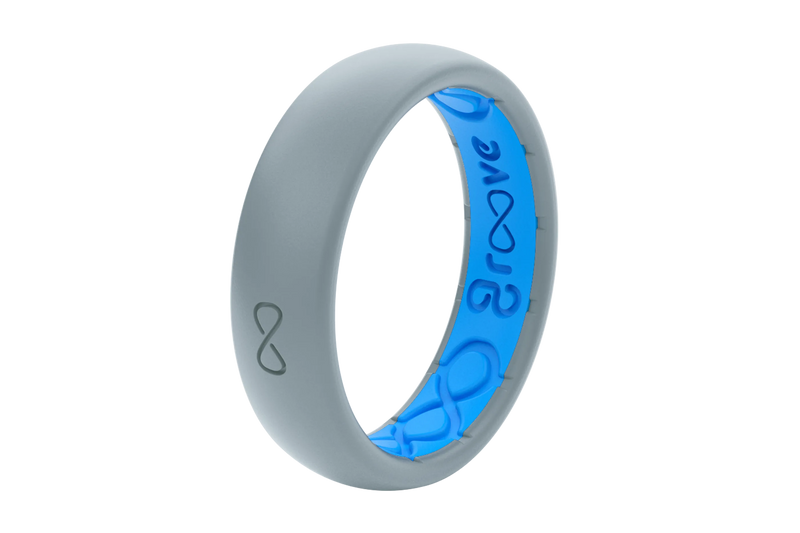 thin solid storm grey ring view 2
