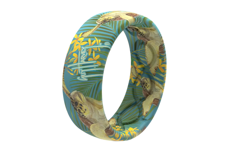 Guy Harvey Turtle Ring viewed on its side