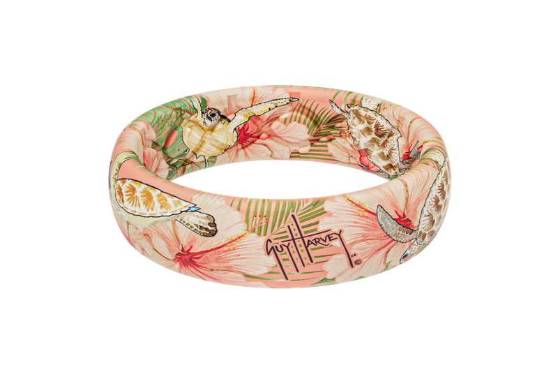Guy Harvey Floral Turtles Thin Ring
