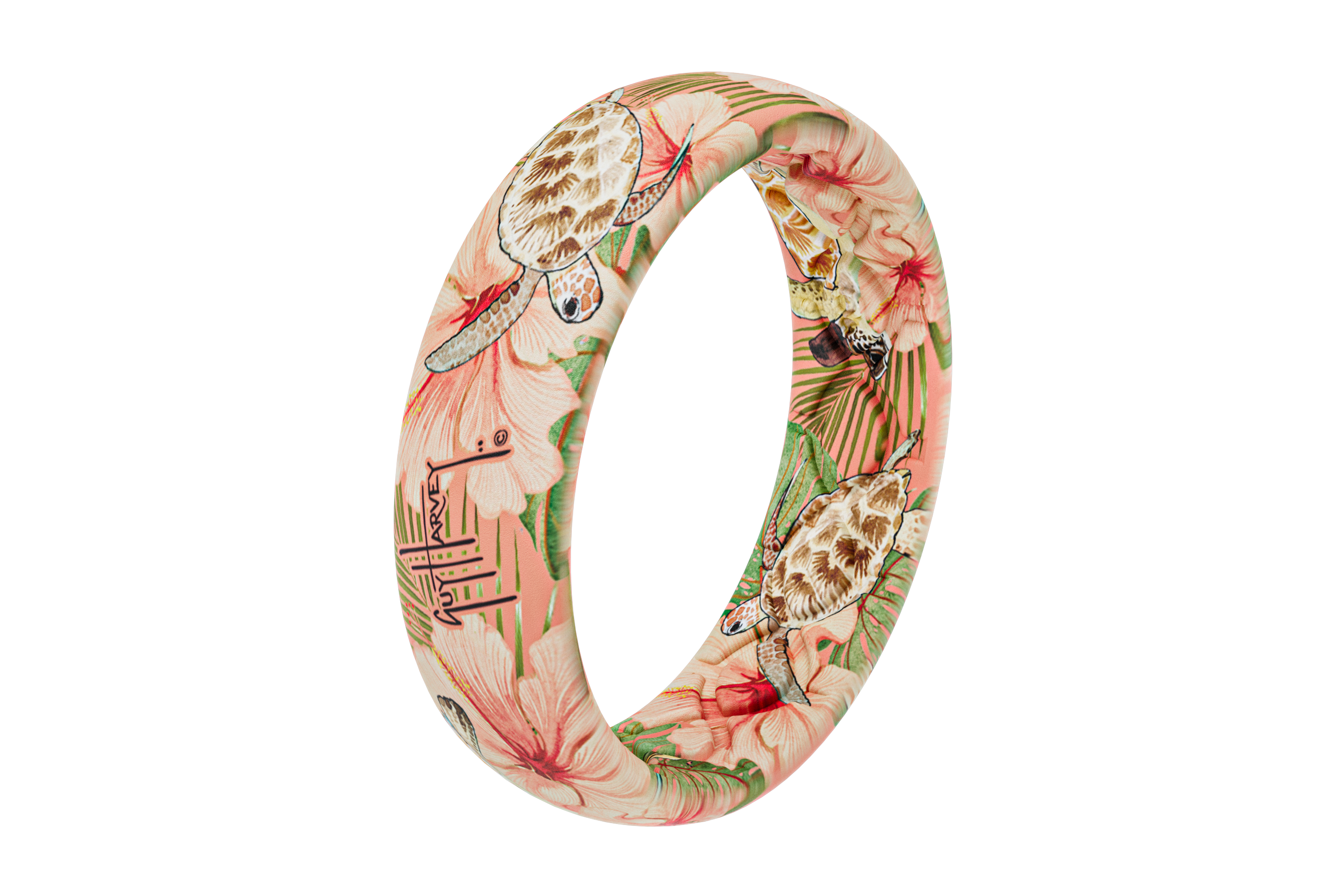 Guy Harvey Floral Turtles Thin Ring