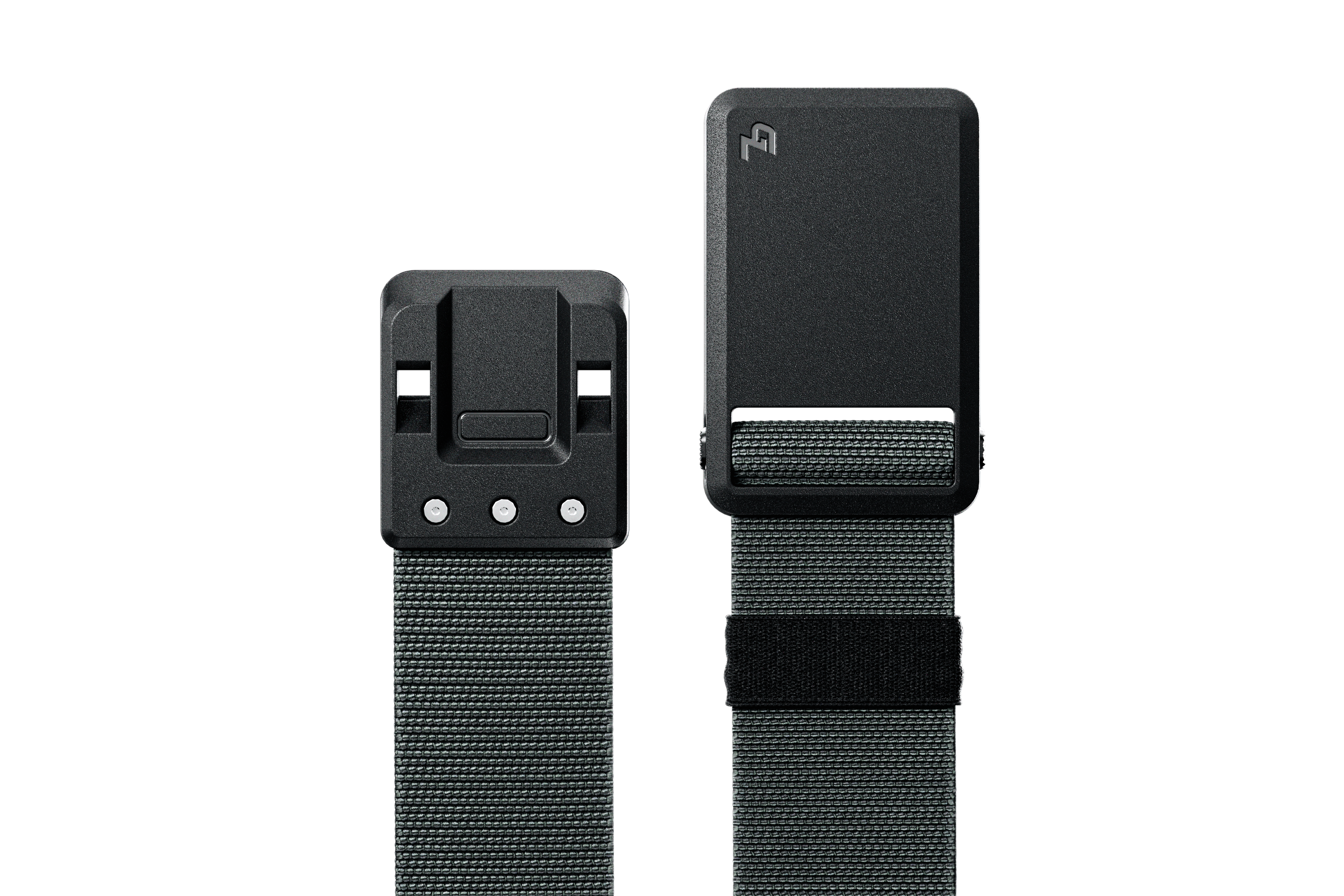 Groove Belt Ultra in Coal Dust with a black buckle on a white background