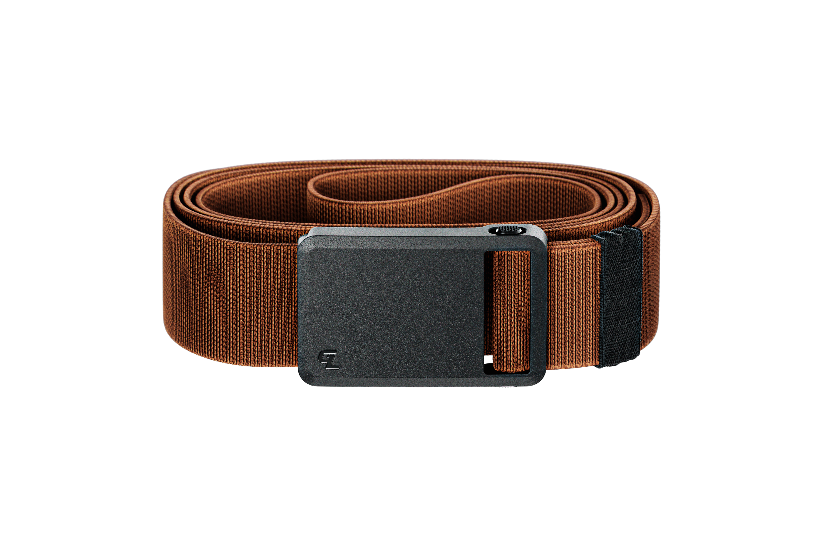 Groove Ultra Belt in Field Clay with a black buckle on a white background