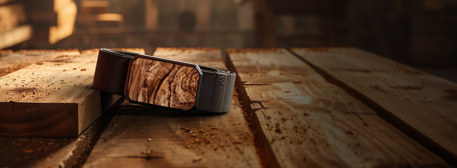 burled walnut belt