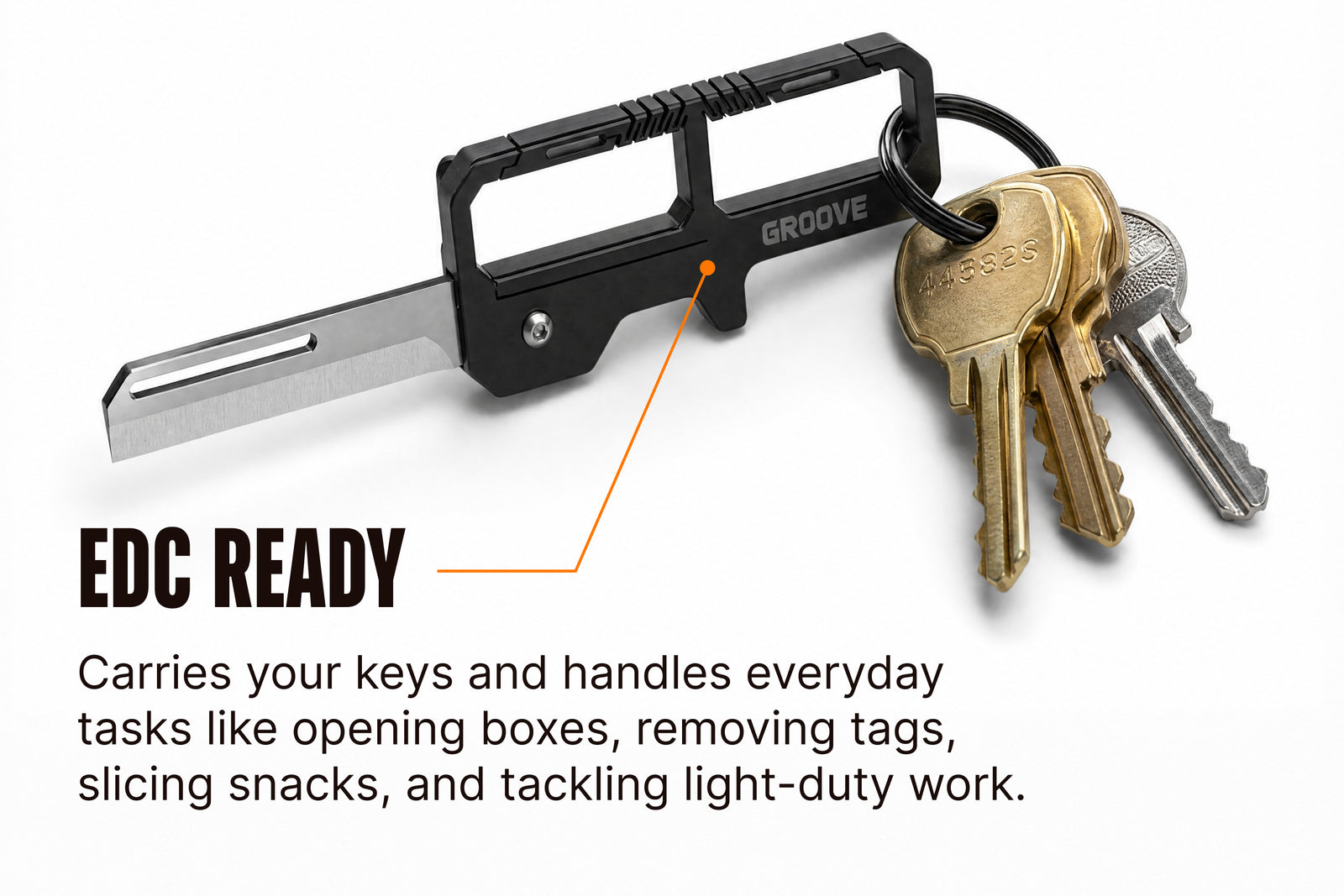 Groove® Carabiner Knife - Silver image 1