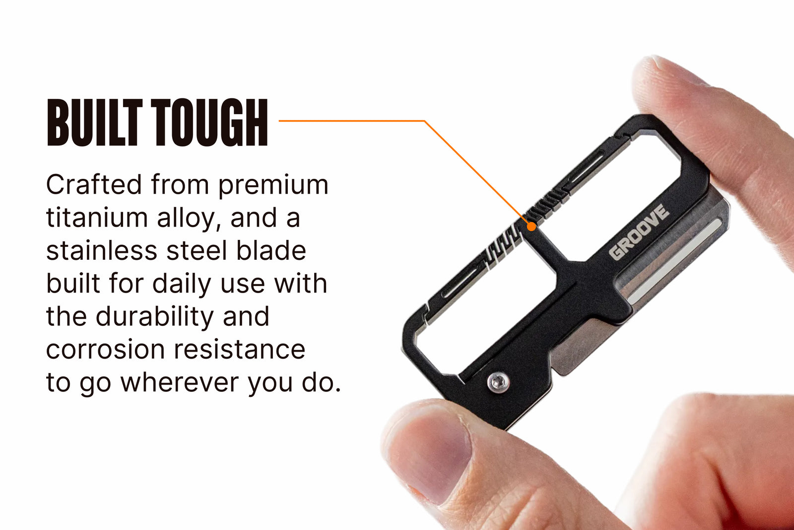 Groove® Carabiner Knife - Silver image 2