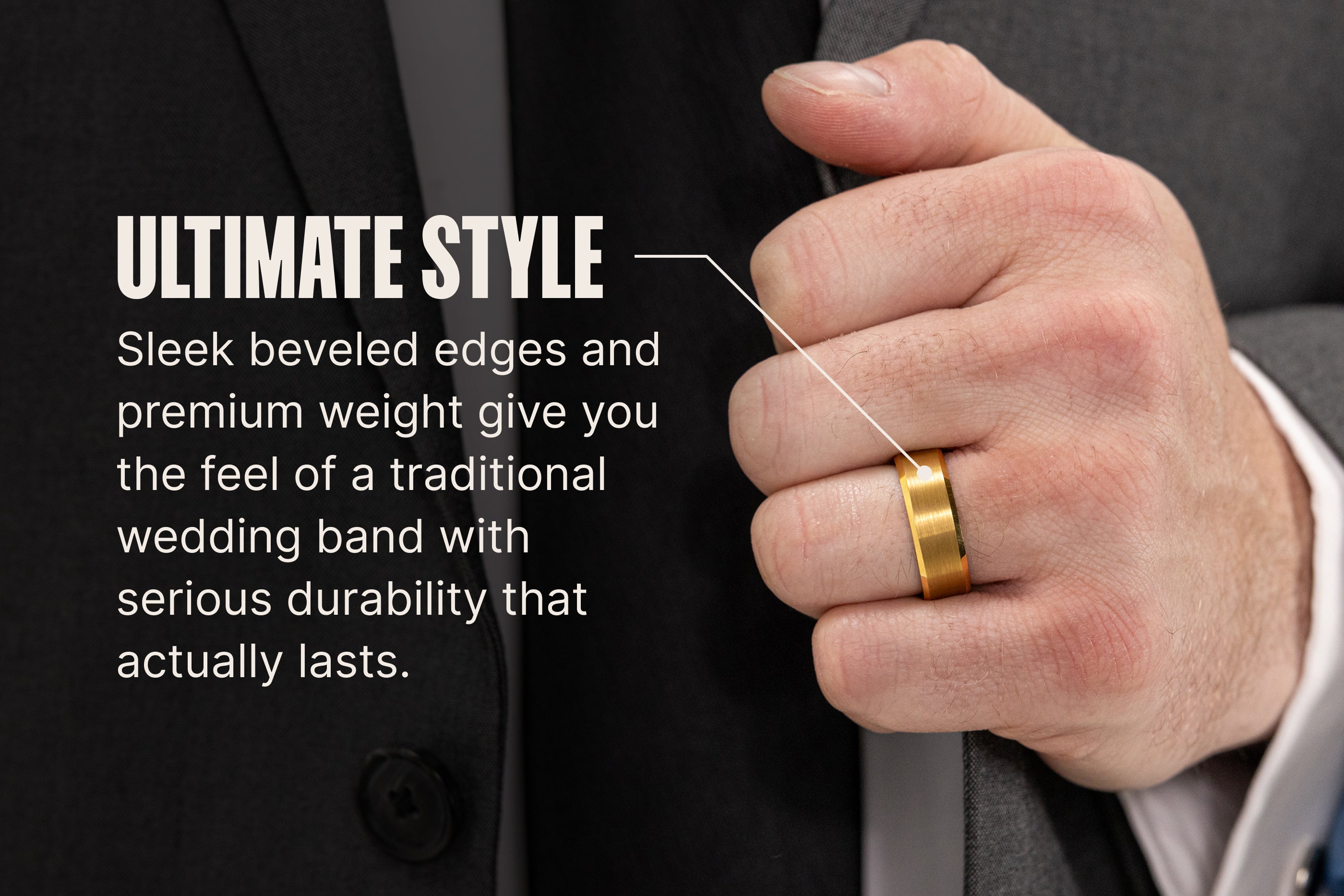 Groove Ring® Tungsten - Platinum