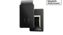 Black wallet with MagSafe attachment on a white background
